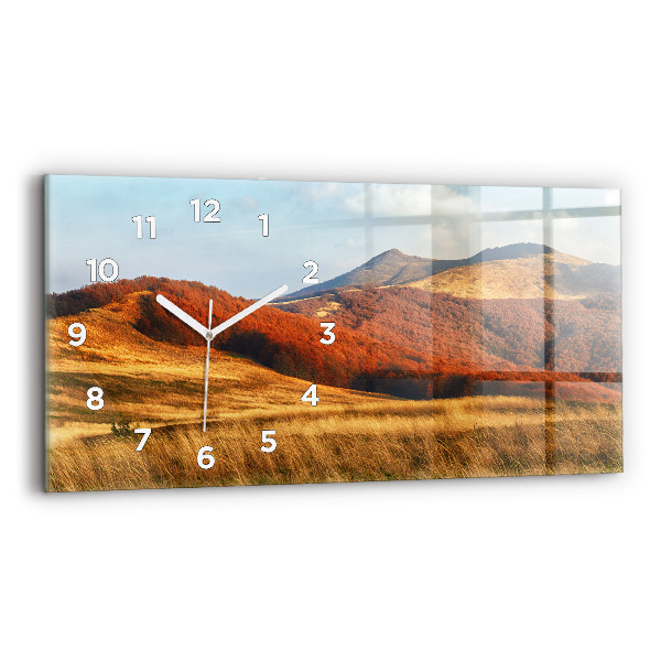 Horloge murale horizontale Paysage de montagne en automne