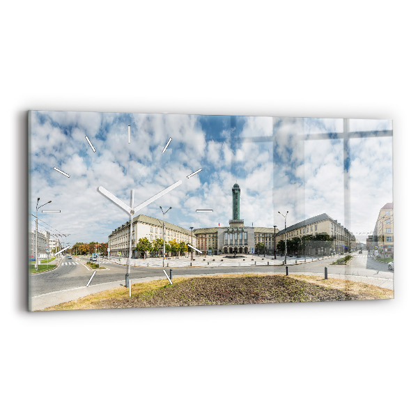 Horloge murale horizontale 'Panorama de la ville d''Ostrava'