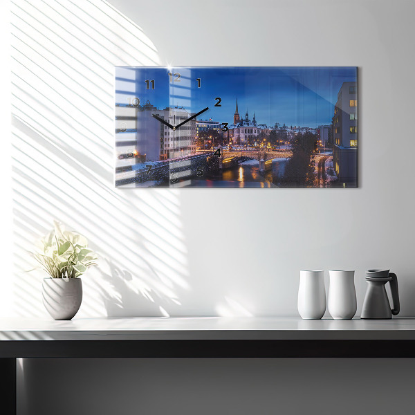 Horloge rectangulaire horizontale Panorama de la ville de Plzeň