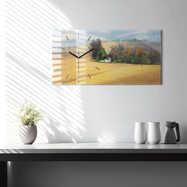 Horloge rectangulaire horizontale Paysage rural de Moravie