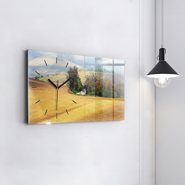Horloge rectangulaire horizontale Paysage rural de Moravie