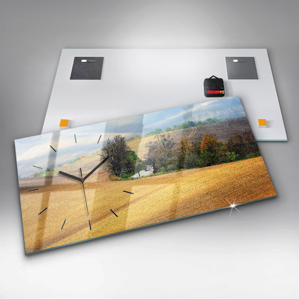 Horloge rectangulaire horizontale Paysage rural de Moravie