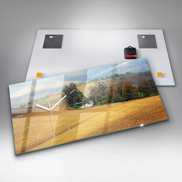 Horloge rectangulaire horizontale Paysage rural de Moravie
