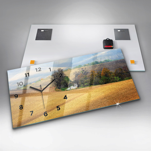 Horloge rectangulaire horizontale Paysage rural de Moravie