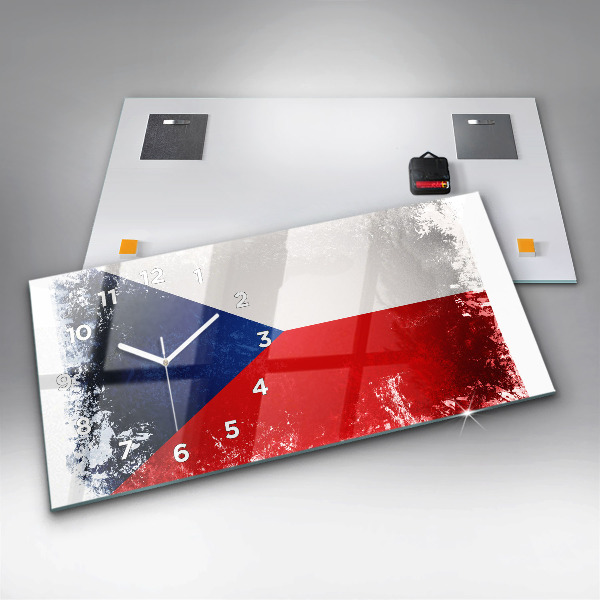 Horloge rectangulaire horizontale drapeau tchèque