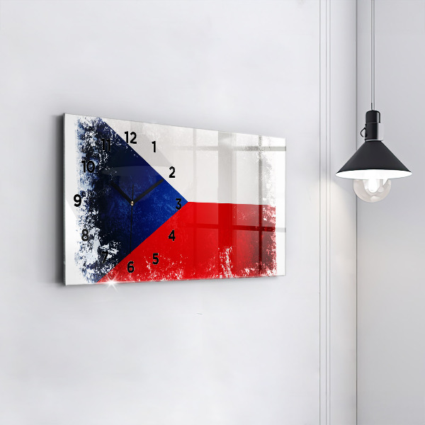 Horloge rectangulaire horizontale drapeau tchèque