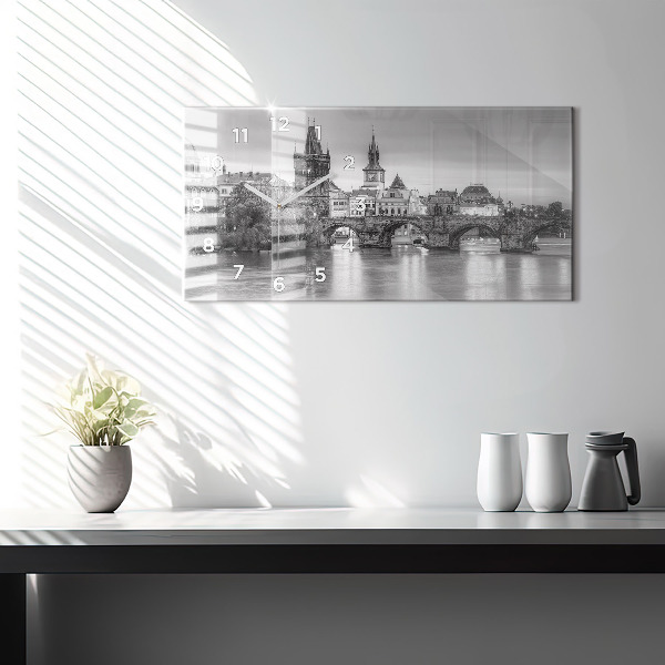 Horloge rectangulaire horizontale Vue du pont Charles à Prague