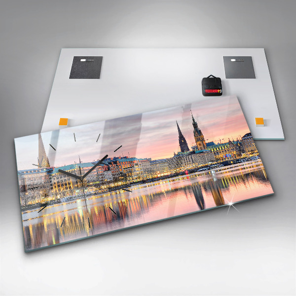 Horloge rectangulaire horizontale Alster à Hambourg