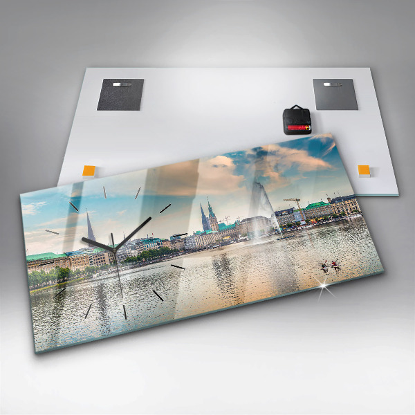 Horloge rectangulaire horizontale Binnenalster à Hambourg