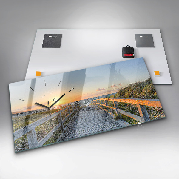 Horloge rectangulaire horizontale Vacances à la plage