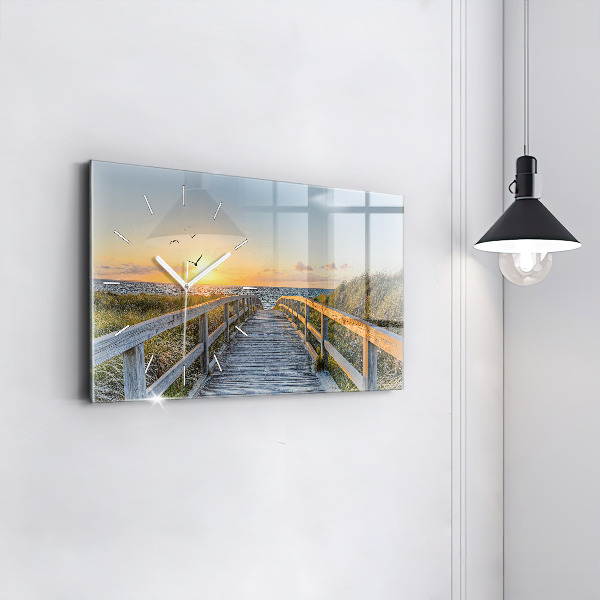 Horloge rectangulaire horizontale Vacances à la plage