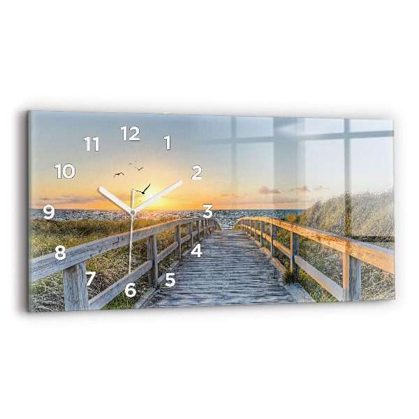 Horloge rectangulaire horizontale Vacances à la plage