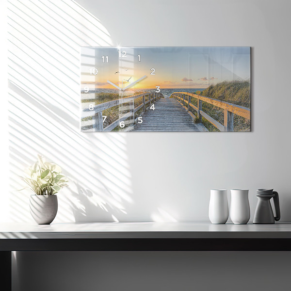 Horloge rectangulaire horizontale Vacances à la plage