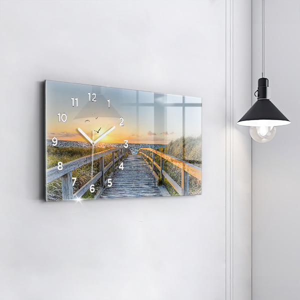 Horloge rectangulaire horizontale Vacances à la plage