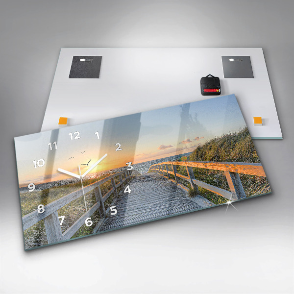 Horloge rectangulaire horizontale Vacances à la plage