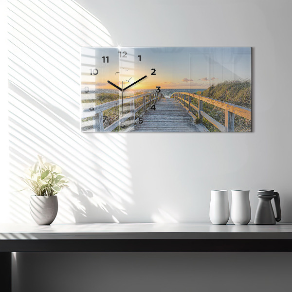 Horloge rectangulaire horizontale Vacances à la plage