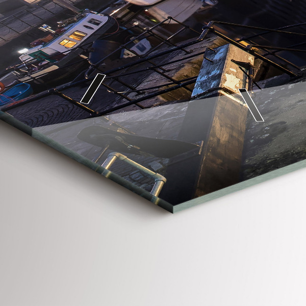 Horloge rectangulaire horizontale La ville illuminée la nuit