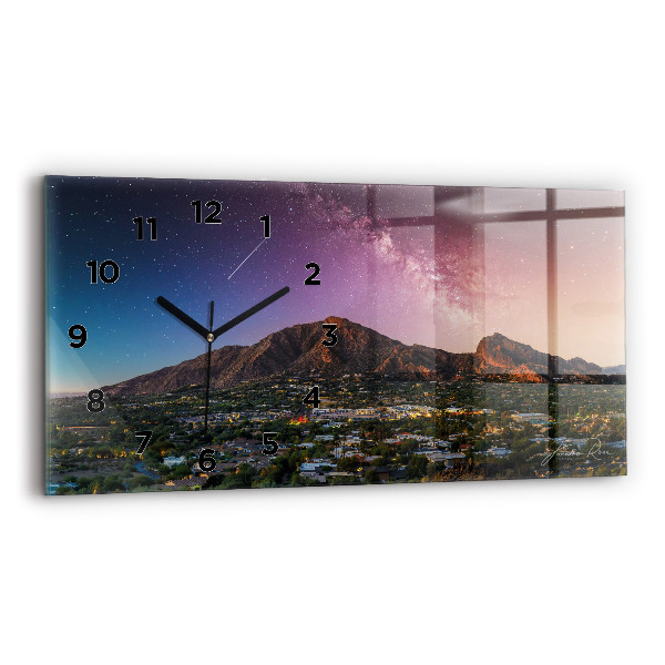 Horloge murale horizontale Paysage de montagne