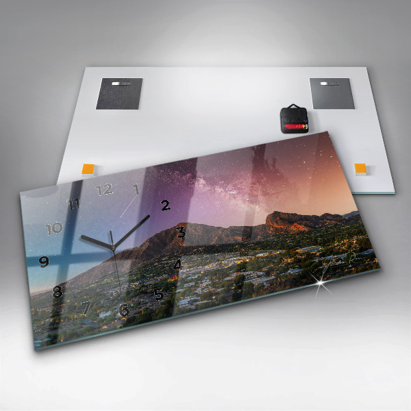 Horloge murale horizontale Paysage de montagne