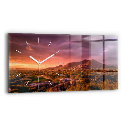 Horloge murale horizontale Coucher de soleil au nord de Scottsdale