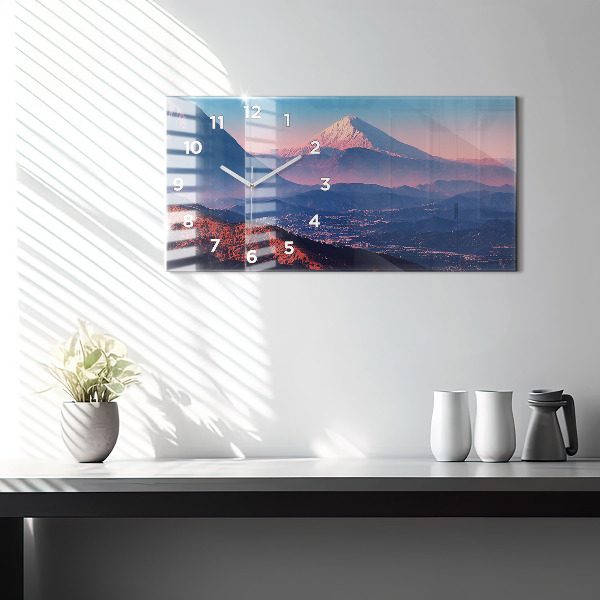 Horloge murale horizontale Montagnes à San Antonio, États-Unis