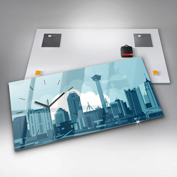 Horloge murale horizontale 'L''architecture aux États-Unis'