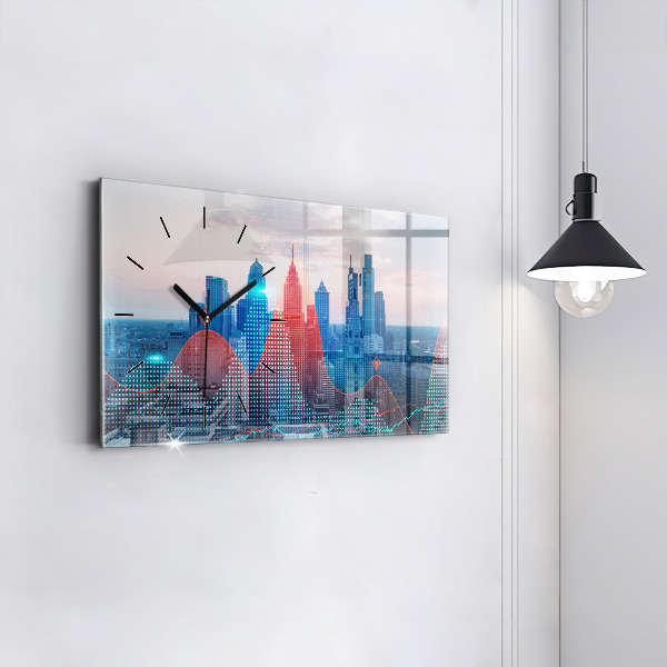 Horloge murale horizontale Gratte-ciels à Philadelphie