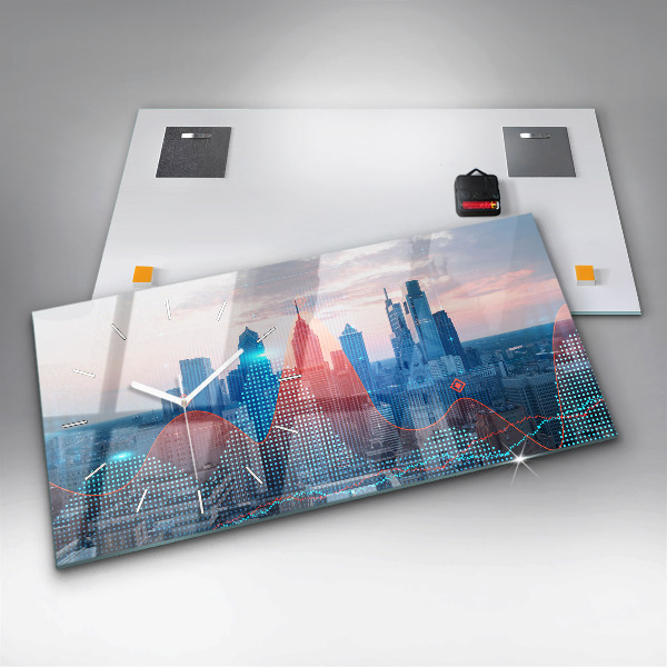 Horloge murale horizontale Gratte-ciels à Philadelphie