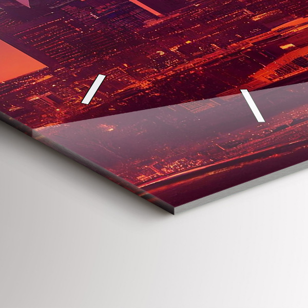 Horloge murale horizontale La ville de Philadelphie la nuit