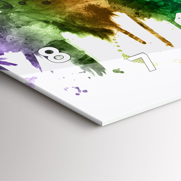 Horloge murale horizontale Philadelphie colorée