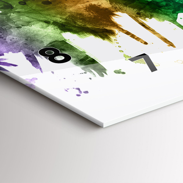 Horloge murale horizontale Philadelphie colorée