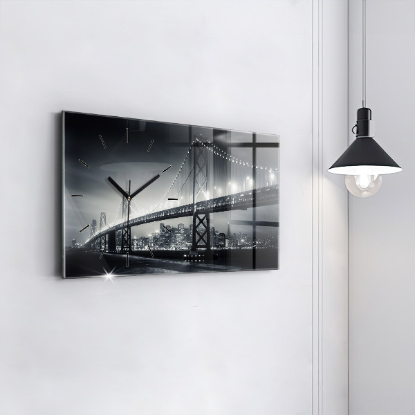 Horloge rectangulaire horizontale Pont de San Francisco la nuit