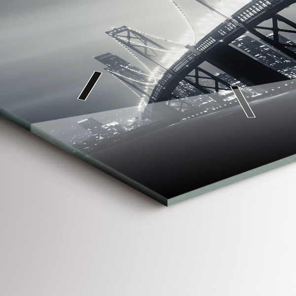 Horloge rectangulaire horizontale Pont de San Francisco la nuit