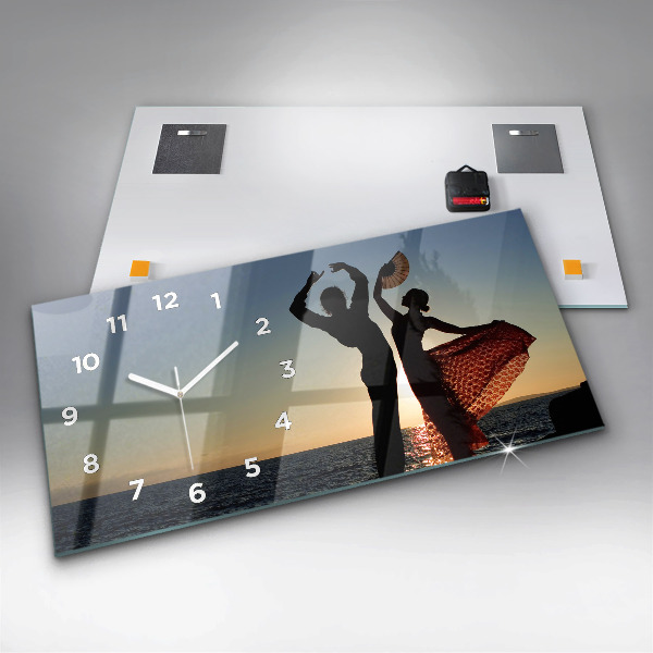Horloge rectangulaire horizontale Danse espagnole en mer