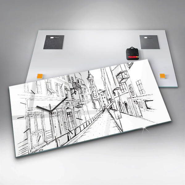 Horloge rectangulaire horizontale Dessin de la ville de Provence