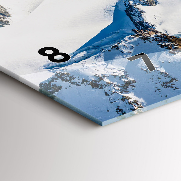 Horloge rectangulaire horizontale Skieur dans les Alpes