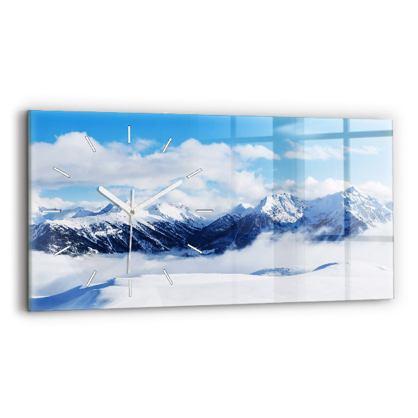 Horloge murale horizontale panorama de montagne