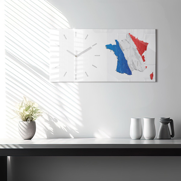 Horloge rectangulaire horizontale Drapeau de la France
