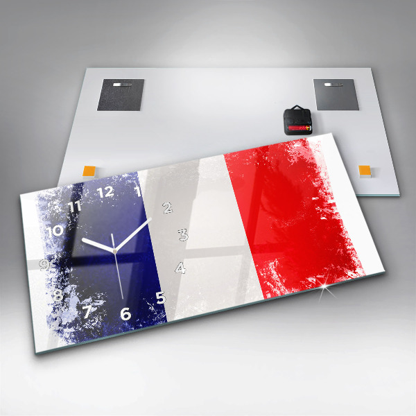 Horloge rectangulaire horizontale Drapeau de la France