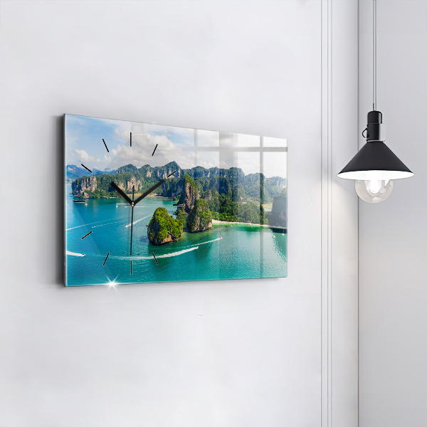 Horloge murale horizontale Île en Thaïlande