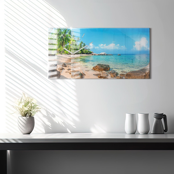 Horloge rectangulaire horizontale Belle plage en Thaïlande
