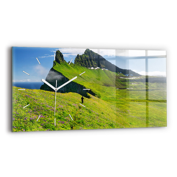 Horloge murale horizontale Réserve de Hornstrandir, Islande