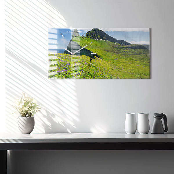 Horloge murale horizontale Réserve de Hornstrandir, Islande