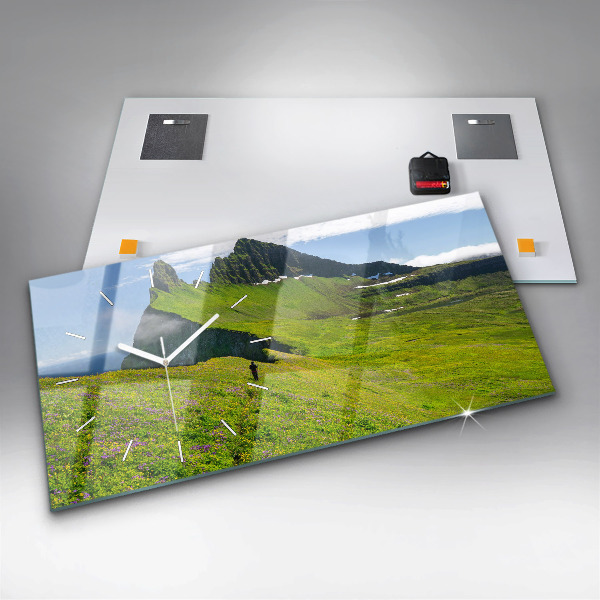 Horloge murale horizontale Réserve de Hornstrandir, Islande