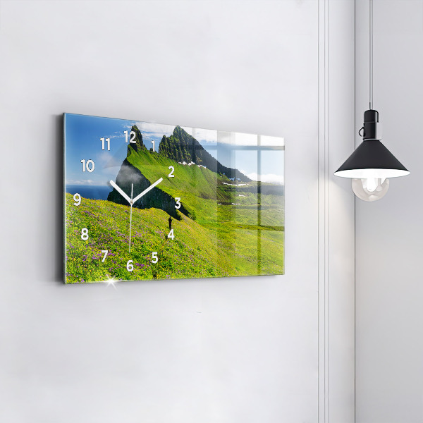 Horloge murale horizontale Réserve de Hornstrandir, Islande