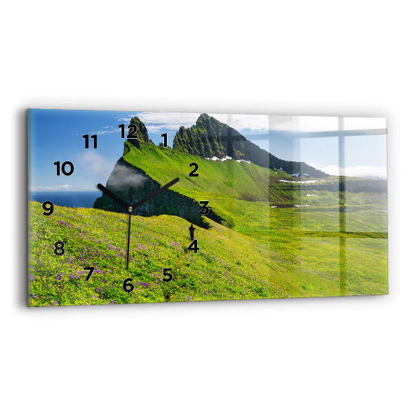 Horloge murale horizontale Réserve de Hornstrandir, Islande