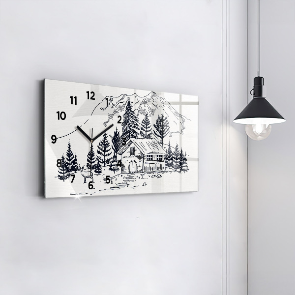 Horloge rectangulaire horizontale Ville de dessin animé