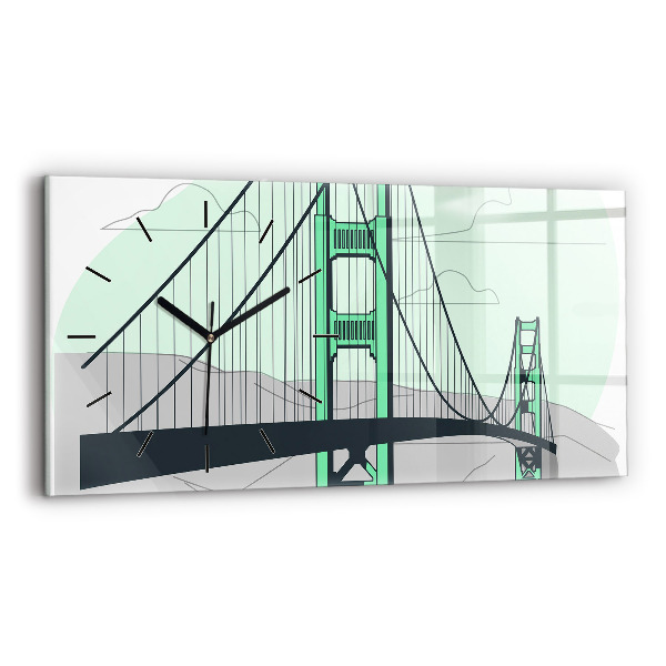 Horloge rectangulaire horizontale Pont vert
