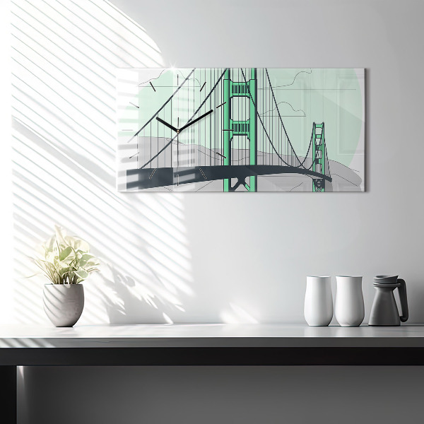 Horloge rectangulaire horizontale Pont vert