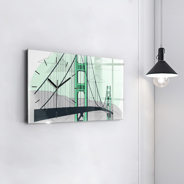 Horloge rectangulaire horizontale Pont vert